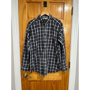 Mens Ariat Pro Series Plaid Rodeo Button Down Long Sleeve Shirt Size Medium